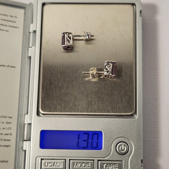 Retro Ametrine 925 3.20cts Natural Emerald Cut stud earrings - Picture 10 of 12